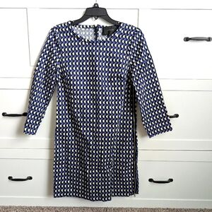 J. Crew Jet Set Geometric Side Zip Shift Dress, Size 4